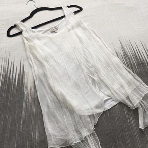 Gauzy silk tank top